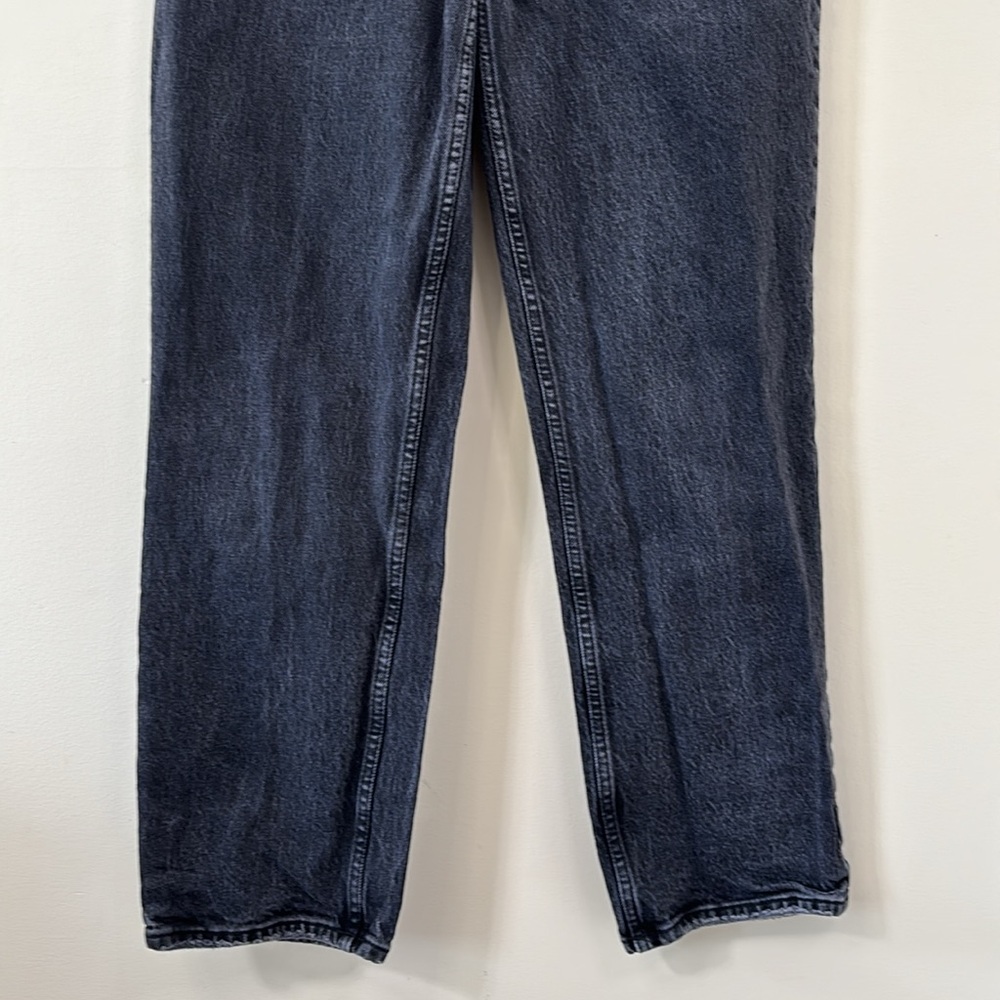 Abercrombie & Fitch The 90s Straight Ultra High Rise Black Wash Denim Jeans 28S - Picture 3 of 10